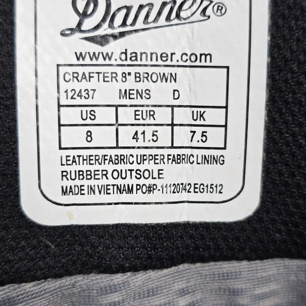 Danner Crafter 8 Brown Waterproof Work Boots Mens 8 Danner Dry Comfort System‎
